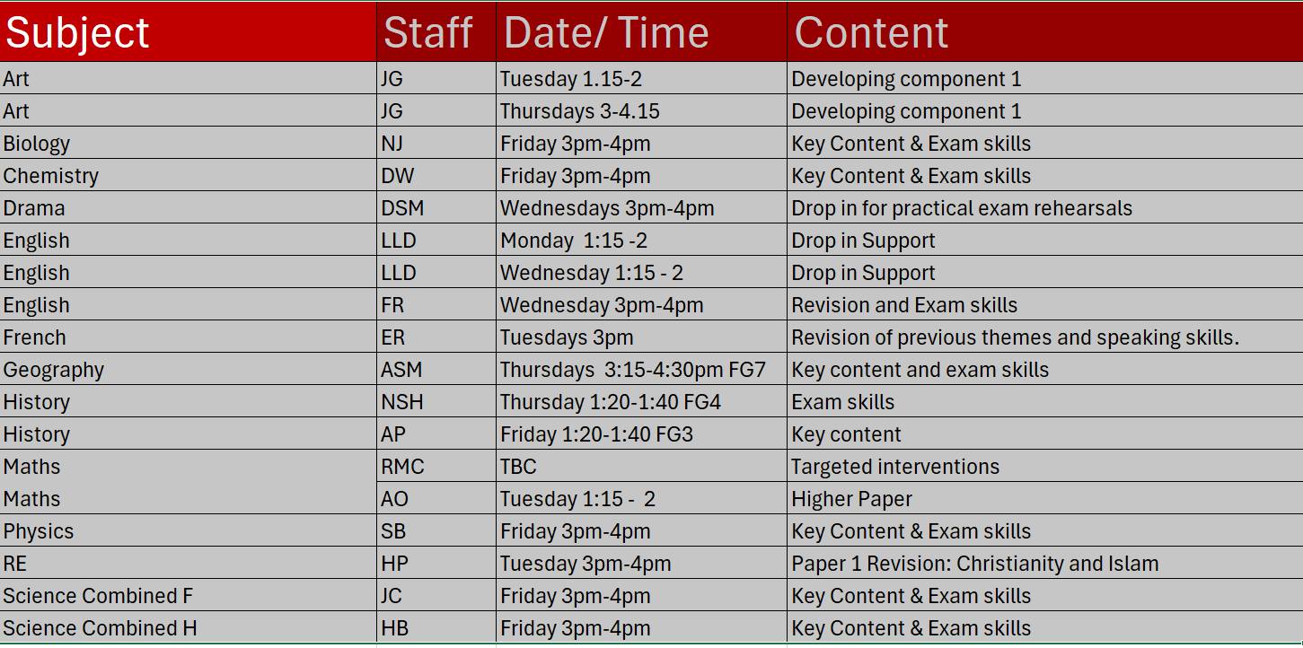 Exam Timetable Oct 2024