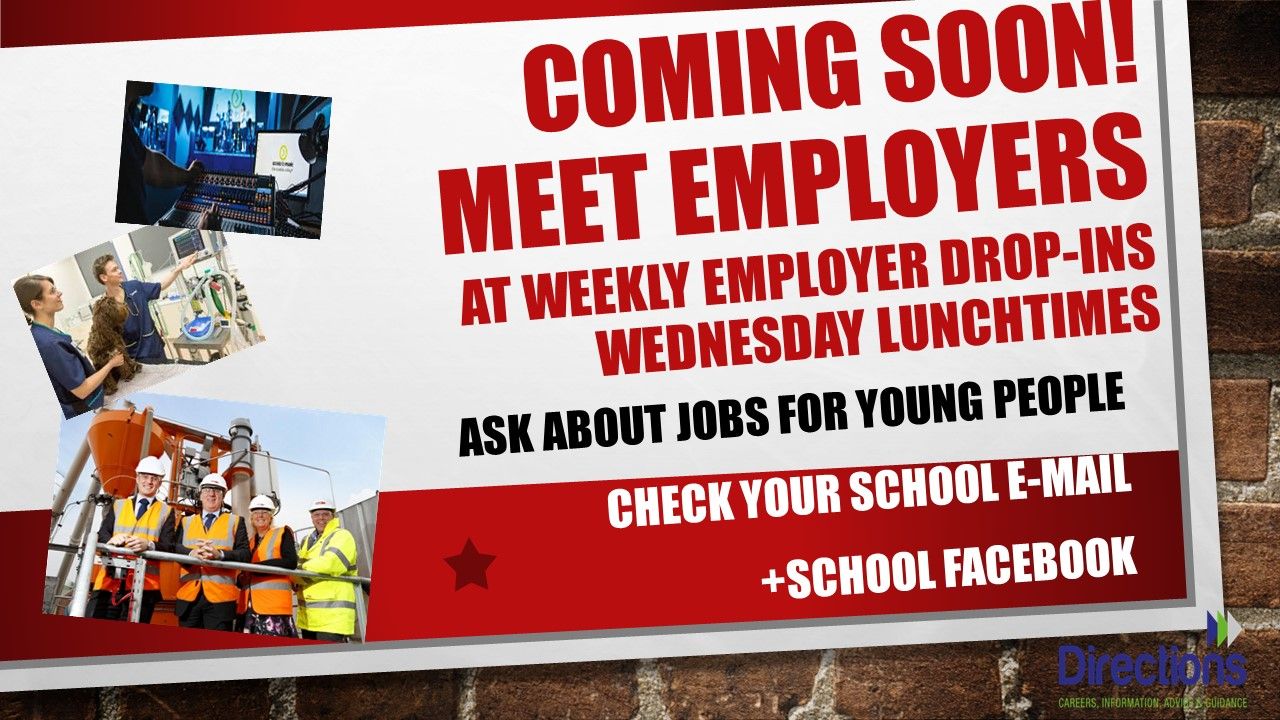 Employer visit drop ins returning on Wednesdays after Easter!